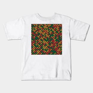 Weave Pattern (Rasta Colours) Kids T-Shirt